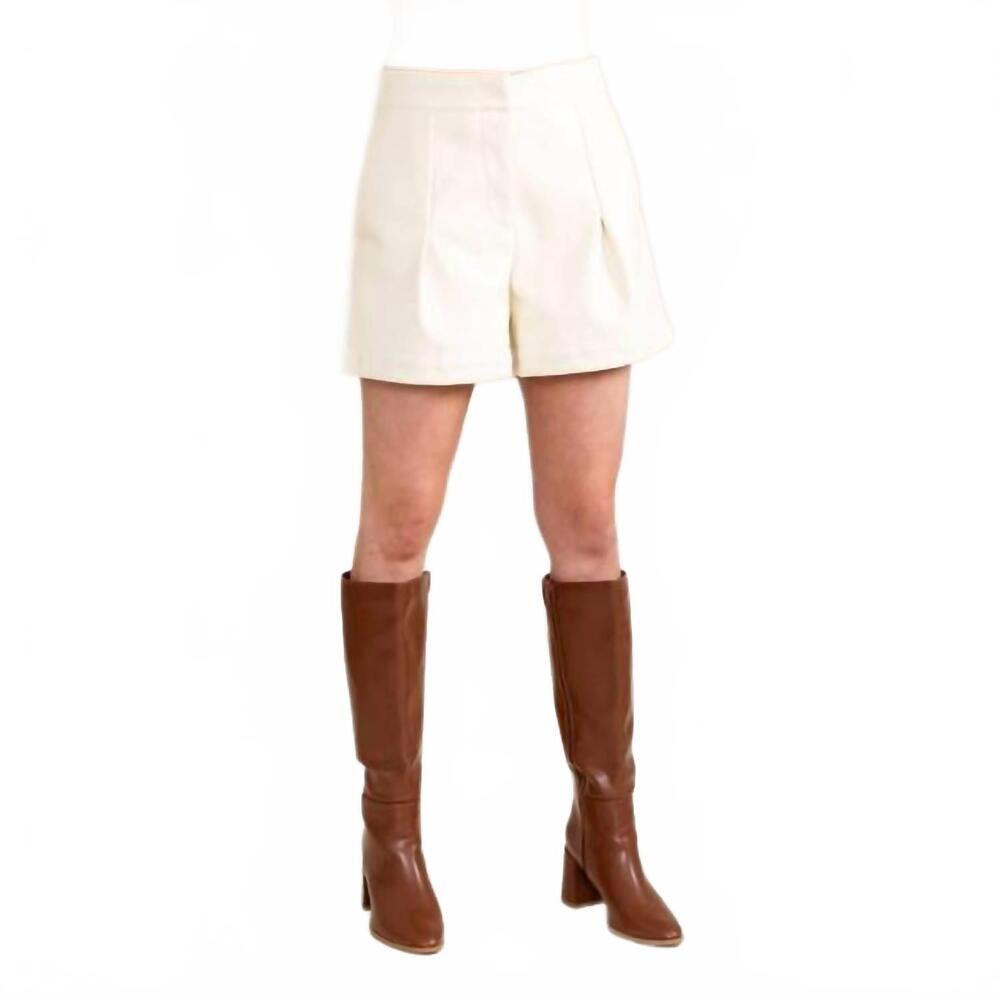 NEW S'EDGE vegan leather shorts in creme - matches the mae top